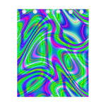 Neon Green Psychedelic Trippy Print Curtain