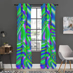 Neon Green Psychedelic Trippy Print Curtain