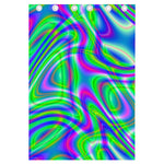 Neon Green Psychedelic Trippy Print Curtain
