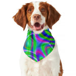 Neon Green Psychedelic Trippy Print Dog Bandana