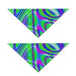 Neon Green Psychedelic Trippy Print Dog Bandana