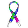 Neon Green Psychedelic Trippy Print Dog Seat Belt