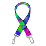 Neon Green Psychedelic Trippy Print Dog Seat Belt