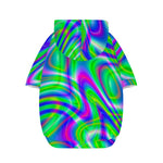 Neon Green Psychedelic Trippy Print Dog Zip Up Hoodie
