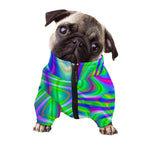 Neon Green Psychedelic Trippy Print Dog Zip Up Jacket