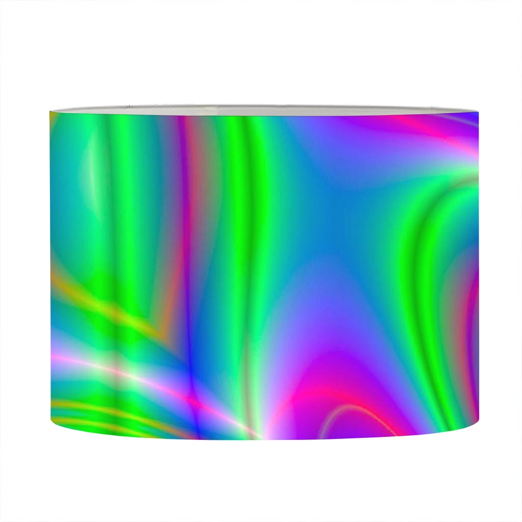 Neon Green Psychedelic Trippy Print Drum Lamp Shade