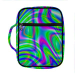 Neon Green Psychedelic Trippy Print Front Pocket Bible Bag