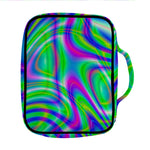 Neon Green Psychedelic Trippy Print Front Pocket Bible Bag