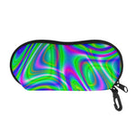 Neon Green Psychedelic Trippy Print Glasses Case
