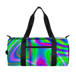 Neon Green Psychedelic Trippy Print Gym Bag