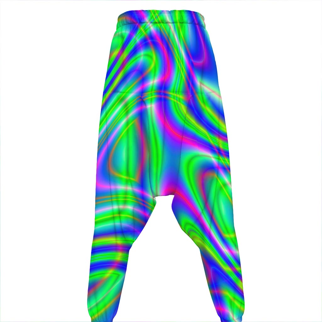Neon Green Psychedelic Trippy Print Hammer Pants