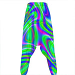 Neon Green Psychedelic Trippy Print Hammer Pants