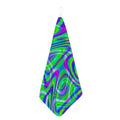 Neon Green Psychedelic Trippy Print Hand Towel
