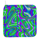Neon Green Psychedelic Trippy Print Hand Towel