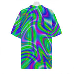 Neon Green Psychedelic Trippy Print Hawaiian Shirt