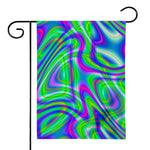 Neon Green Psychedelic Trippy Print House Flag