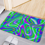 Neon Green Psychedelic Trippy Print Indoor Door Mat