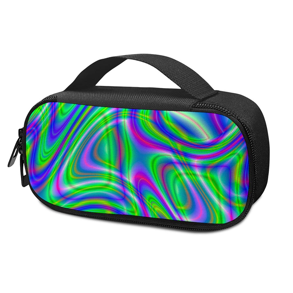 Neon Green Psychedelic Trippy Print Insulin Cooler Travel Case