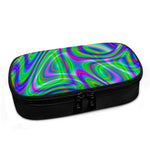 Neon Green Psychedelic Trippy Print Insulin Cooler Travel Case