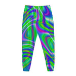 Neon Green Psychedelic Trippy Print Jogger Pants
