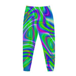 Neon Green Psychedelic Trippy Print Jogger Pants