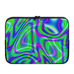 Neon Green Psychedelic Trippy Print Laptop Sleeve
