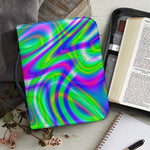 Neon Green Psychedelic Trippy Print Leather Bible Cover