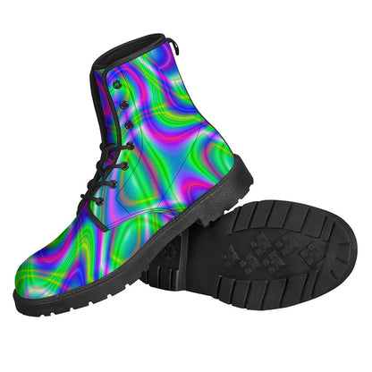 Neon Green Psychedelic Trippy Print Backpack