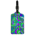 Neon Green Psychedelic Trippy Print Luggage Tag