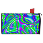 Neon Green Psychedelic Trippy Print Mailbox Cover
