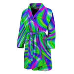 Neon Green Psychedelic Trippy Print Men's Bathrobe