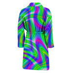 Neon Green Psychedelic Trippy Print Men's Bathrobe