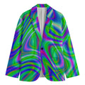 Neon Green Psychedelic Trippy Print Men's Blazer