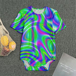 Neon Green Psychedelic Trippy Print Men's Bodysuit