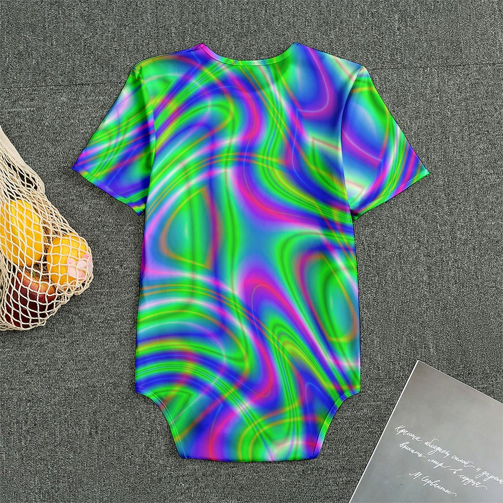 Neon Green Psychedelic Trippy Print Men's Bodysuit
