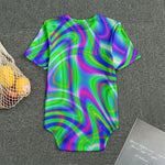 Neon Green Psychedelic Trippy Print Men's Bodysuit