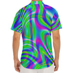Neon Green Psychedelic Trippy Print Men's Deep V-Neck Shirt