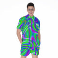 Neon Green Psychedelic Trippy Print Men's Romper