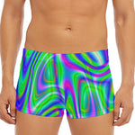 Neon Green Psychedelic Trippy Print Men's Short Boxer Briefs