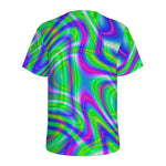 Neon Green Psychedelic Trippy Print Men's Sports T-Shirt