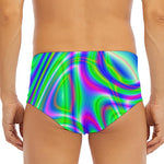 Neon Green Psychedelic Trippy Print Men's Triangle Swim Briefs