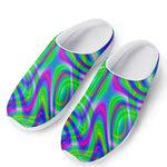 Neon Green Psychedelic Trippy Print Mesh Casual Shoes