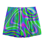 Neon Green Psychedelic Trippy Print Mesh Shorts