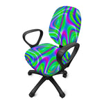 Neon Green Psychedelic Trippy Print Office Chair Cover
