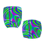Neon Green Psychedelic Trippy Print Office Chair Cover