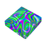 Neon Green Psychedelic Trippy Print Outdoor Seat Cushion Cover