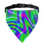 Neon Green Psychedelic Trippy Print Over The Collar Dog Bandana