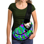 Neon Green Psychedelic Trippy Print Pet Sling Carrier