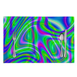 Neon Green Psychedelic Trippy Print Placemat