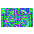 Neon Green Psychedelic Trippy Print Polyester Doormat